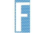 gbc Carattere autoadesivo -F-, h.70mm BIANCO, altezza 7cm, Serie N, in Vinile brillante, spessore 0,10mm.