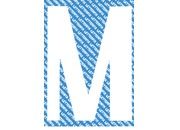 gbc Carattere autoadesivo -M-, h.70mm BIANCO, altezza 7cm, Serie 