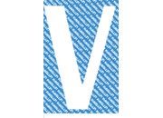 gbc Carattere autoadesivo -V-, h.100mm BIANCO, altezza 10cm, Serie N, in Vinile brillante, spessore 0,10mm.