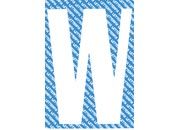 gbc Carattere autoadesivo -W-, h.50mm BIANCO, altezza 5cm, Serie 