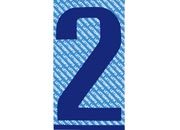 gbc Carattere autoadesivo -2-, h.50mm BLU, altezza 5cm, Serie N, in Vinile brillante, spessore 0,10mm.