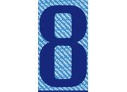 gbc Carattere autoadesivo -8-, h.200mm BLU, altezza 20cm, Serie 