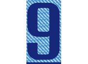 gbc Carattere autoadesivo -9-, h.200mm BLU, altezza 20cm, Serie N, in Vinile brillante, spessore 0,10mm.