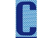 gbc Carattere autoadesivo -C-, h.50mm BLU, altezza 5cm, Serie N, in Vinile brillante, spessore 0,10mm.