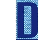 gbc Carattere autoadesivo -D-, h.20mm BLU, altezza 2cm, Serie 