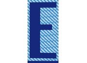 gbc Carattere autoadesivo -E-, h.70mm BLU, altezza 7cm, Serie 