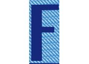gbc Carattere autoadesivo -F-, h.50mm BLU, altezza 5cm, Serie N, in Vinile brillante, spessore 0,10mm.