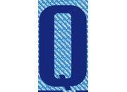 gbc Carattere autoadesivo -Q-, h.30mm BLU, altezza 3cm, Serie N, in Vinile brillante, spessore 0,10mm.