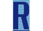 gbc Carattere autoadesivo -R-, h.70mm BLU, altezza 7cm, Serie 
