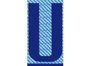 gbc Carattere autoadesivo -U-, h.20mm BLU, altezza 2cm, Serie N, in Vinile brillante, spessore 0,10mm.