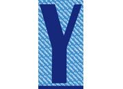 gbc Carattere autoadesivo -Y-, h.200mm BLU, altezza 20cm, Serie N, in Vinile brillante, spessore 0,10mm.