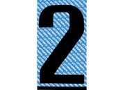 gbc Carattere autoadesivo -2-, h.70mm NERO, altezza 7cm, Serie N, in Vinile brillante, spessore 0,10mm.