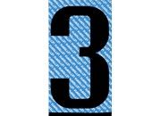 gbc Carattere autoadesivo -3-, h.50mm NERO, altezza 5cm, Serie N, in Vinile brillante, spessore 0,10mm.