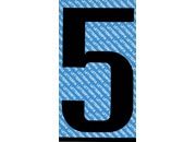 gbc Carattere autoadesivo -5-, h.30mm NERO, altezza 3cm, Serie N, in Vinile brillante, spessore 0,10mm.