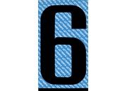 gbc Carattere autoadesivo -6-, h.150mm NERO, altezza 15cm, Serie N, in Vinile brillante, spessore 0,10mm.