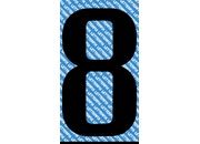 gbc Carattere autoadesivo -8-, h.50mm NERO, altezza 5cm, Serie N, in Vinile brillante, spessore 0,10mm.