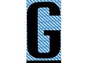 gbc Carattere autoadesivo -G-, h.50mm NERO, altezza 5cm, Serie 