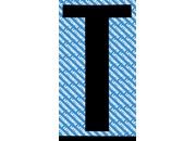 gbc Carattere autoadesivo -T-, h.100mm NERO, altezza 10cm, Serie N, in Vinile brillante, spessore 0,10mm.