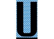 gbc Carattere autoadesivo -U-, h.50mm NERO, altezza 5cm, Serie N, in Vinile brillante, spessore 0,10mm.