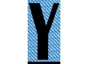 gbc Carattere autoadesivo -Y-, h.150mm NERO, altezza 15cm, Serie N, in Vinile brillante, spessore 0,10mm.