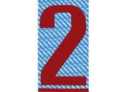 gbc Carattere autoadesivo -2-, h.100mm ROSSO, altezza 10cm, Serie N, in Vinile brillante, spessore 0,10mm.