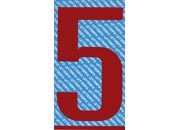 gbc Carattere autoadesivo -5-, h.150mm ROSSO, altezza 15cm, Serie 