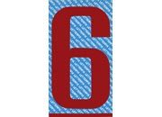 gbc Carattere autoadesivo -6-, h.200mm ROSSO, altezza 20cm, Serie 