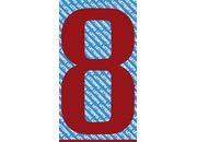 gbc Carattere autoadesivo -8-, h.20mm ROSSO, altezza 2cm, Serie 