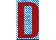 gbc Carattere autoadesivo -D-, h.100mm ROSSO, altezza 10cm, Serie 