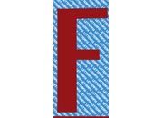 gbc Carattere autoadesivo -F-, h.30mm ROSSO, altezza 3cm, Serie N, in Vinile brillante, spessore 0,10mm.