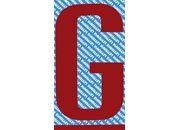 gbc Carattere autoadesivo -G-, h.150mm ROSSO, altezza 15cm, Serie 