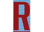 gbc Carattere autoadesivo -R-, h.20mm ROSSO, altezza 2cm, Serie N, in Vinile brillante, spessore 0,10mm.