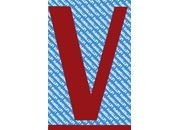 gbc Carattere autoadesivo -V-, h.200mm ROSSO, altezza 20cm, Serie N, in Vinile brillante, spessore 0,10mm.