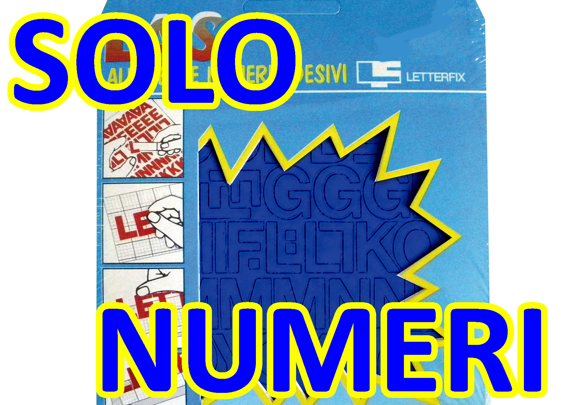 gbc Numeri autoadesivi h.6mm, BLU Altezza 6mm, Serie di 568 soli numeri assortiti, plastificato.