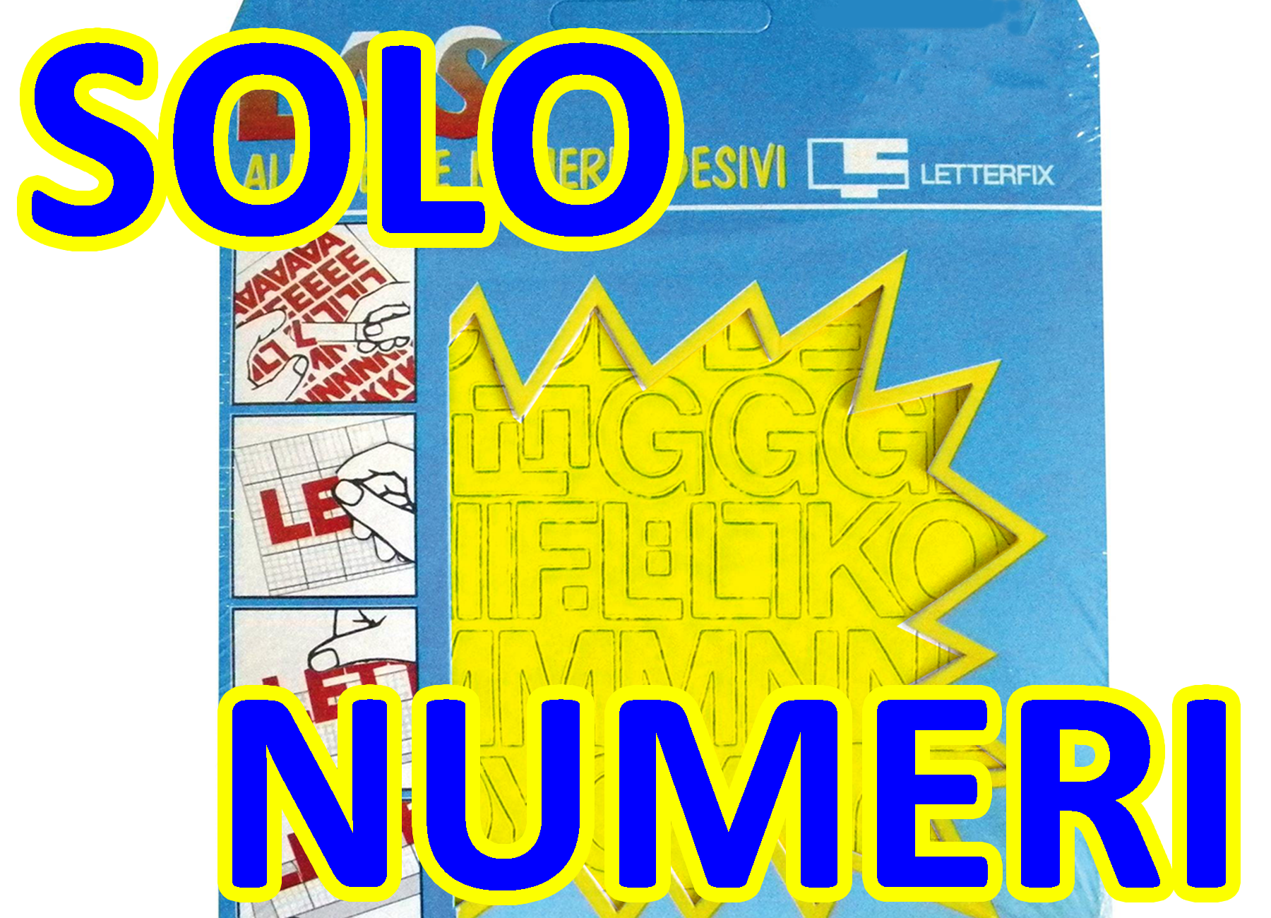 gbc Numeri autoadesivi h.12mm, GIALLO Altezza 12mm, Serie di 568 soli numeri assortiti, plastificato.