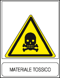 gbc Materiale tossico Cartello in PVC , spessore 1mm, dimensioni 23x29cm, di pericolo, segnaletica di sicurezza conferme al DLGS 81 del 09-04-2008.