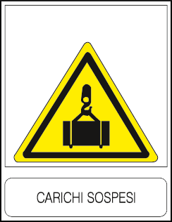 gbc Carichi sospesi Cartello in PVC , spessore 1mm, dimensioni 23x29cm, di pericolo, segnaletica di sicurezza conferme al DLGS 81 del 09/04/2008 RSHT00005