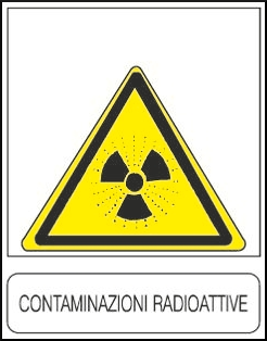 gbc Contaminazioni radioattive Cartello in PVC , spessore 1mm, dimensioni 23x29cm, di pericolo, segnaletica di sicurezza conferme al DLGS 81 del 09-04-2008.