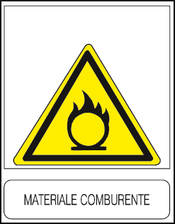 gbc Materiale Comburente Cartello in PVC , spessore 1mm, dimensioni 23x29cm, di pericolo, segnaletica di sicurezza conferme al DLGS 81 del 09/04/2008 RSHT00008