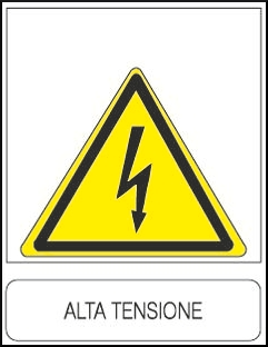 gbc Alta tensione Cartello in PVC , spessore 1mm, dimensioni 23x29cm, di pericolo, segnaletica di sicurezza conferme al DLGS 81 del 09/04/2008 RSHT00009