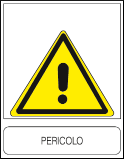 gbc Pericolo Cartello in PVC , spessore 1mm, dimensioni 23x29cm, di pericolo, segnaletica di sicurezza conferme al DLGS 81 del 09-04-2008.