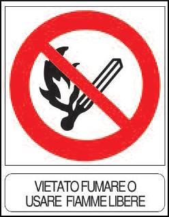 gbc Vietato fumare o lasciare fiamme libere Cartello in PVC , spessore 1mm, dimensioni 23x29cm, di divieto , segnaletica di sicurezza conferme al DLGS 81 del 09-04-2008.