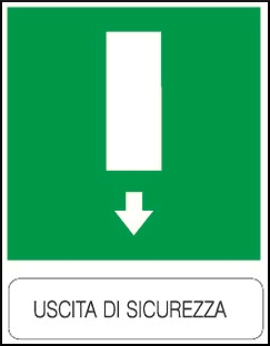 gbc Uscita di sicurezza Cartello in PVC , spessore 1mm, dimensioni 23x29cm, di sicurezza, segnaletica di sicurezza conferme al DLGS 81 del 09/04/2008 RSHT00026