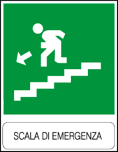 gbc Scala di emergenza Cartello in PVC , spessore 1mm, dimensioni 23x29cm, di sicurezza, segnaletica di sicurezza conferme al DLGS 81 del 09/04/2008 RSHT00029