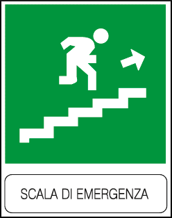 gbc Scala di emergenza 3 Cartello in PVC , spessore 1mm, dimensioni 23x29cm, di sicurezza, segnaletica di sicurezza conferme al DLGS 81 del 09/04/2008 RSHT00031