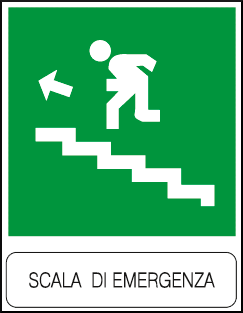 gbc Scala di emergenza 4 Cartello in PVC , spessore 1mm, dimensioni 23x29cm, di sicurezza, segnaletica di sicurezza conferme al DLGS 81 del 09/04/2008 RSHT00032