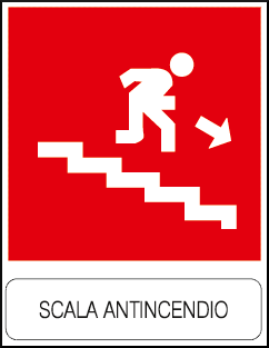 gbc Scala antiincendio 2 Cartello in PVC , spessore 1mm, dimensioni 23x29cm, di sicurezza, segnaletica di sicurezza conferme al DLGS 81 del 09/04/2008 RSHT00043