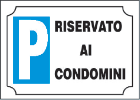 gbc Riservato ai condomini Cartello in PVC , spessore 1mm, dimensioni 25x35cm, stradali e condominiali RSHT00079
