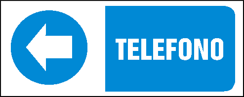 gbc Telefono sinistra Cartello in PVC , spessore 1mm, dimensioni 31x14cm, di informazione, segnaletica di sicurezza conferme al DLGS 81 del 09/04/2008 RSHT00082