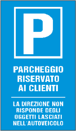 gbc Parcheggio riservato ai clienti 2 Cartello in PVC , spessore 1mm, dimensioni 25x45cm, stradali e condominiali RSHT00086